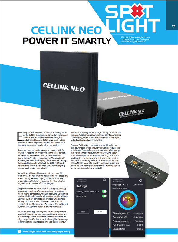 Cellink Neo6, 6000 mA Battery Pack for Dash Cam - Dash cam battery  manufacturer, Egen